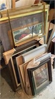 Large Lot Of Picture Frames Wood Metal Vintage