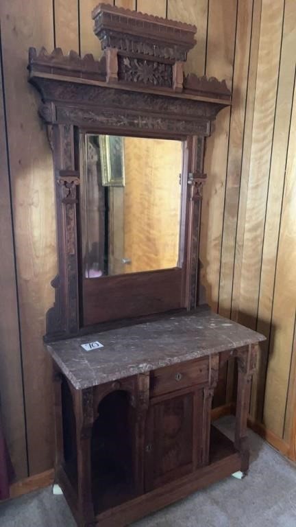 Antique Marble Top dresser with mirror