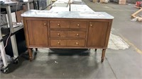 72” WALNUT GRAIN FINISH 2 BOWL VANITY BASE W/