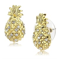 Gold Brass Earrings with Top Grade Crystal  in Cle