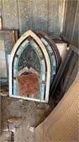 Two stained glass church windows 29x47