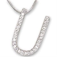 Rhodium Brass Pendant with AAA Grade CZ  in Clear