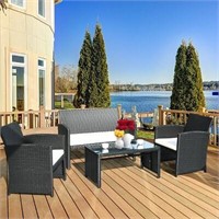 $470  Costway 4PCS Patio Wicker Furniture Set