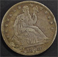 1858-S SEATED LIBERTY HALF DOLLAR VF