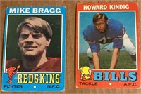 2 1971 Topps Football - Bragg / Kindig