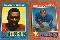 2 1971 Topps Football - Sistrunk / O'Donnell