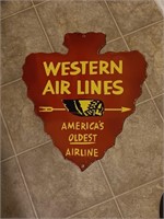 Rare Western airlines Porcelain sign arrowhead