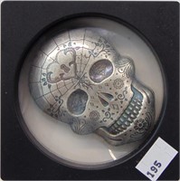 10 Troy Ounce Monarch Mint Skull .999 Silver