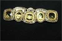 VINTAGE GOLD STONE & TONED BRACELET