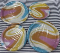 4 Packs Multicolor 9in & 7in Party Plates 8ct/pkg