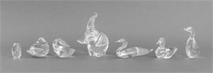 Clear Glass Animal Form Paperweights, 7