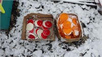 2 - BOXES OF RED/ ORANGE REFLECTORS