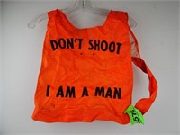 Vintage "Dont Shoot Im A Man" Blaze Orange Vinyl