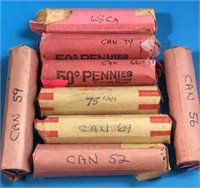 8 Rolls COPPER Pennies