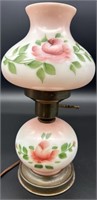 Beautiful Antique Hp Roses Parlor Lamp
