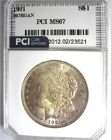 1921 Morgan PCI MS-67 LISTS FOR $12500