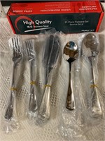 21 piece stainless flatware set for 4