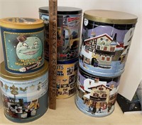 Assorted tin cans- 3 boy scout, tootsie roll