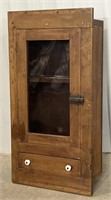 Antique Wood Glass Door Wall Hanging Cabinet