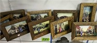 Collection Of Shadow Boxes With Lead Figurines.