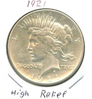 1921 Silver Peace Dollar - High Relief