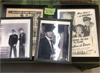 Four Framed MemorabiliaPhotos and News Clippings