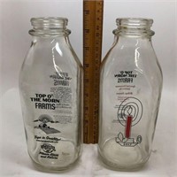 Two Glass Milk Jugs