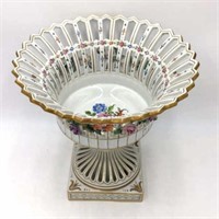 Dresden Porcelain Basket Cup Flower Decor