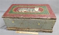 Antique Folk Art Cat Painted Box