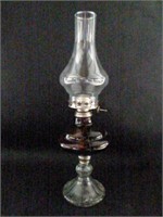 Amber & Clear Glass Oil Lamp