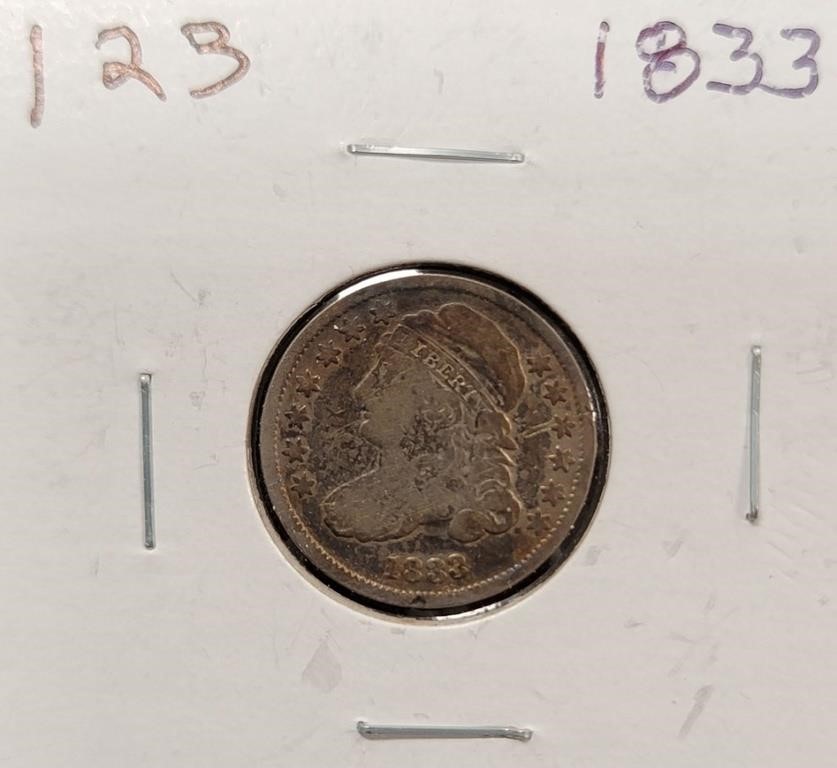 279 - 1833 10 CENT COIN (B15)