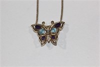 9ct yellow gold butterfly pendant