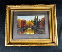 OIL ON BOARD ART PAINTING Landscape Autumn