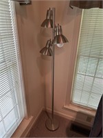 Silver three light floor lamp