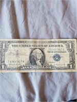 1957-B Silver Certificate Dollar Bill
