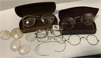 Old Vintage Eye Glasses & Parts (see photo)