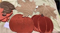 8 Fall placemats, pumpkin table runner,