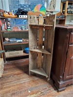 Primitive Wooden Corner Shelf