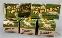 5 Box 250 Rds. Remington Thunderbolt 22lr Ammo