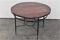 Round Wood Top Metal Leg Table