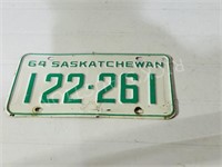 1964 Saskatchewan license plate