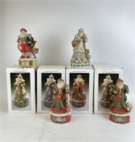 Porcelain Musical Santa Figurines