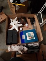 Box of binoculars and cameras