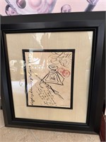 SIGNED CALIGRAPHY FRAMED PRINT