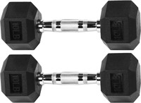 10LB Pair Rubber Encased Hex Dumbbell