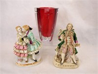 Victorian Style Porcelain Figurines & Waterford V