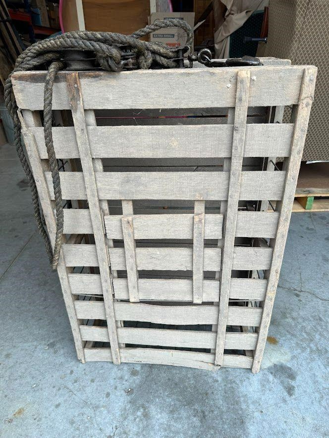 Wooden Crate Cage w/ Pullies