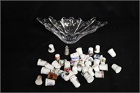 Thimble Collection w/ crystal bowl