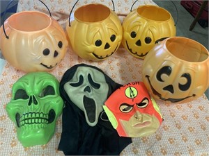 Halloween buckets and masks