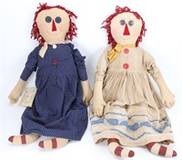 2 Paulette Andrews Folk Art Raggedy Ann Dolls